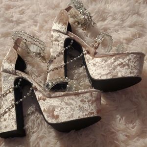 Sugar Thrilllz Pink Rosary Platforms